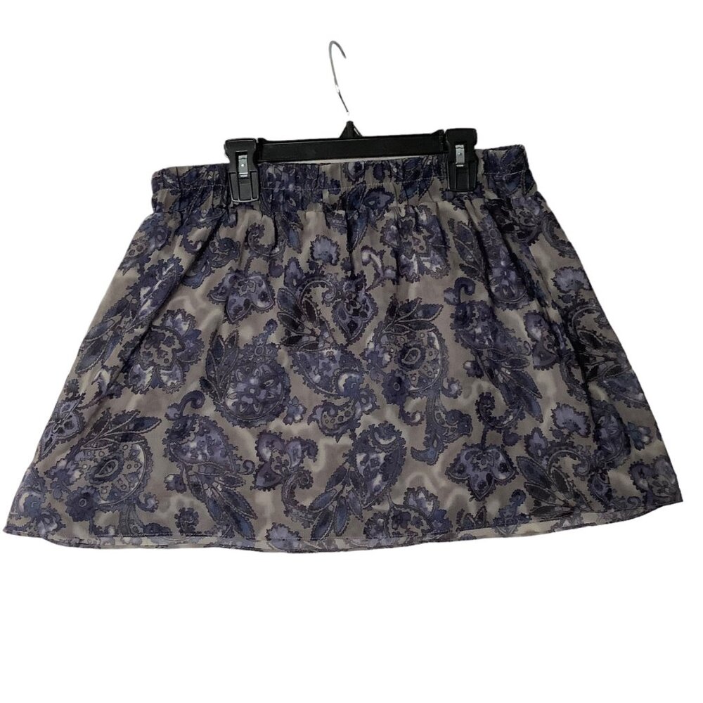 American Eagle Aerie Blue Paisley Mini Skirt Women Size Small Lined Cotton Blend